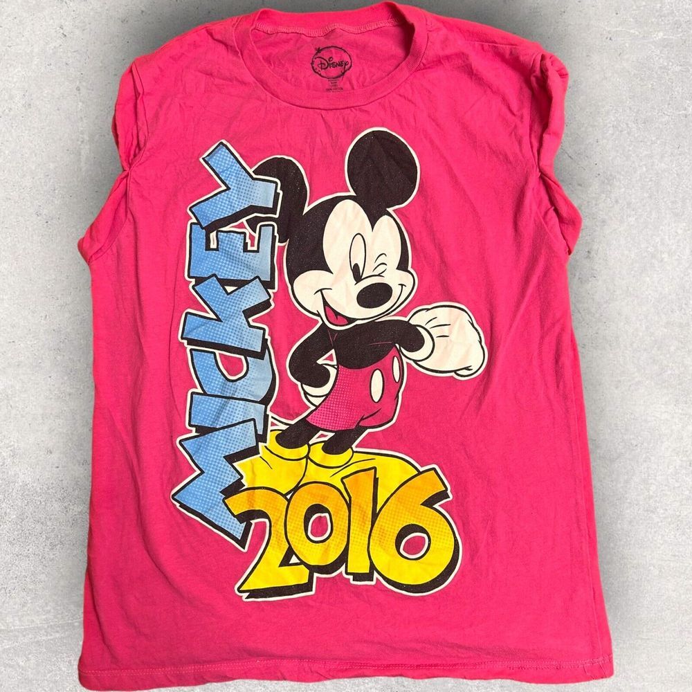 2016 Mickey Mouse Disney Women's Tank Top Pink Fits Size‎ Small
